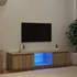 Kép 3/11 - Füstös tölgy színű TV-szekrény LED-ekkel 140 x 40 x 36 cm