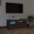 Kép 1/11 - Barna tölgyszínű TV-szekrény LED-világítással 90 x 35 x 40 cm