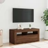 Kép 1/11 - Barna tölgyszínű TV-szekrény LED-világítással 90 x 35 x 40 cm