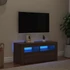 Kép 3/11 - Barna tölgyszínű TV-szekrény LED-világítással 90 x 35 x 40 cm