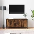 Kép 1/10 - Füstös tölgy színű szerelt fa TV-szekrény ajtókkal 102x35x45 cm