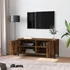Kép 3/10 - Füstös tölgy színű szerelt fa TV-szekrény ajtókkal 102x35x45 cm