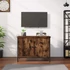 Kép 1/10 - Füstös tölgy színű szerelt fa TV-szekrény ajtókkal 60x35x45 cm