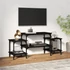Kép 1/10 - Fekete szerelt fa TV-szekrény 117x35x52 cm