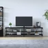 Kép 3/10 - Fekete szerelt fa és fém TV-szekrény 200x30x50 cm