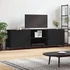 Kép 1/11 - Fekete szerelt fa TV-szekrény 150 x 30 x 50 cm