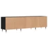 Kép 8/11 - Fekete szerelt fa TV-szekrény 150 x 30 x 44,5 cm