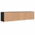 Kép 8/11 - Fekete szerelt fa TV-szekrény 150 x 30 x 44,5 cm