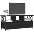 Kép 3/11 - Fekete szerelt fa és vas TV-szekrény 102 x 33 x 45 cm