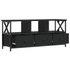 Kép 6/11 - Fekete szerelt fa és vas TV-szekrény 102 x 33 x 45 cm