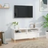 Kép 1/10 - Magasfényű fehér szerelt fa TV-szekrény 100 x 34,5 x 44,5 cm