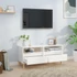 Kép 3/10 - Magasfényű fehér szerelt fa TV-szekrény 100 x 34,5 x 44,5 cm