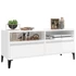 Kép 4/10 - Magasfényű fehér szerelt fa TV-szekrény 100 x 34,5 x 44,5 cm