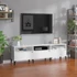 Kép 1/10 - Magasfényű fehér szerelt fa TV-szekrény 150 x 30 x 44,5 cm