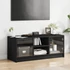 Kép 3/11 - Fekete TV-szekrény üvegajtókkal 102 x 37 x 42 cm