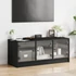 Kép 3/11 - Fekete TV-szekrény üvegajtókkal 102 x 37 x 42 cm