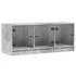 Kép 2/11 - Betonszürke TV-szekrény üvegajtókkal 102 x 37 x 42 cm