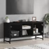 Kép 1/10 - Fekete TV-szekrény üvegajtókkal 102 x 37 x 50 cm