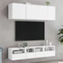 Kép 4/11 - 2 db fehér szerelt fa fali TV-szekrény 40 x 30 x 30 cm