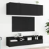 Kép 4/11 - 2 db fekete szerelt fa fali TV-szekrény 40 x 30 x 30 cm