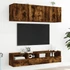 Kép 4/11 - Füstös tölgy színű szerelt fa fali TV-szekrény 40 x 30 x 30 cm