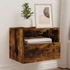 Kép 1/11 - 2 db füstös tölgy színű szerelt fa fali TV-szekrény 40x30x30 cm