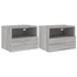 Kép 2/11 - 2 db szürke sonoma szerelt fa fali TV-szekrény 40 x 30 x 30 cm