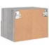 Kép 10/11 - 2 db szürke sonoma szerelt fa fali TV-szekrény 40 x 30 x 30 cm