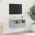Kép 3/11 - Betonszürke szerelt fa fali TV-szekrény 60 x 30 x 30 cm