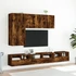 Kép 4/11 - Füstös tölgy színű szerelt fa fali TV-szekrény 60 x 30 x 30 cm
