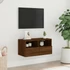 Kép 3/11 - Barna tölgyszínű szerelt fa fali TV-szekrény 60 x 30 x 30 cm