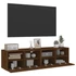 Kép 5/11 - 2 db barna tölgyszínű szerelt fa fali TV-szekrény 60x30x30 cm