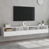 Kép 1/11 - 2 db fehér szerelt fa fali TV-szekrény 100 x 30 x 30 cm