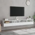 Kép 3/11 - 2 db fehér szerelt fa fali TV-szekrény 100 x 30 x 30 cm