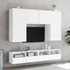 Kép 4/11 - 2 db fehér szerelt fa fali TV-szekrény 100 x 30 x 30 cm