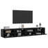 Kép 5/11 - 2 db fekete szerelt fa fali TV-szekrény 100 x 30 x 30 cm