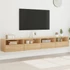 Kép 1/11 - 2 db sonoma tölgyszín szerelt fa fali TV-szekrény 100x30x30 cm