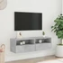 Kép 3/11 - Betonszürke szerelt fa fali TV-szekrény 100 x 30 x 30 cm