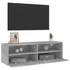 Kép 5/11 - Betonszürke szerelt fa fali TV-szekrény 100 x 30 x 30 cm
