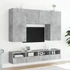 Kép 4/11 - 2 db betonszürke szerelt fa fali TV-szekrény 100x30x30 cm