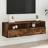 Kép 1/11 - Füstös tölgy színű szerelt fa fali TV-szekrény 100 x 30 x 30 cm