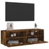 Kép 5/11 - Füstös tölgy színű szerelt fa fali TV-szekrény 100 x 30 x 30 cm