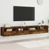 Kép 1/11 - 2 db füstös tölgy színű szerelt fa TV-szekrény 100 x 30 x 30 cm