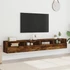 Kép 3/11 - 2 db füstös tölgy színű szerelt fa TV-szekrény 100 x 30 x 30 cm