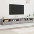 Kép 1/11 - 2 db szürke -tölgyszín szerelt fa fali TV-szekrény 100x30x30 cm