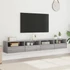 Kép 3/11 - 2 db szürke -tölgyszín szerelt fa fali TV-szekrény 100x30x30 cm