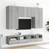 Kép 4/11 - 2 db szürke -tölgyszín szerelt fa fali TV-szekrény 100x30x30 cm