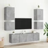 Kép 4/11 - 2 db betonszürke szerelt fa fali TV-szekrény 40,5 x 30 x 40 cm