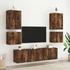 Kép 4/11 - 2 db füstös tölgy szerelt fa fali TV-szekrény 40,5 x 30 x 40 cm