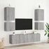 Kép 4/11 - 2 db szürke sonoma szerelt fa fali TV-szekrény 40,5x30x40 cm